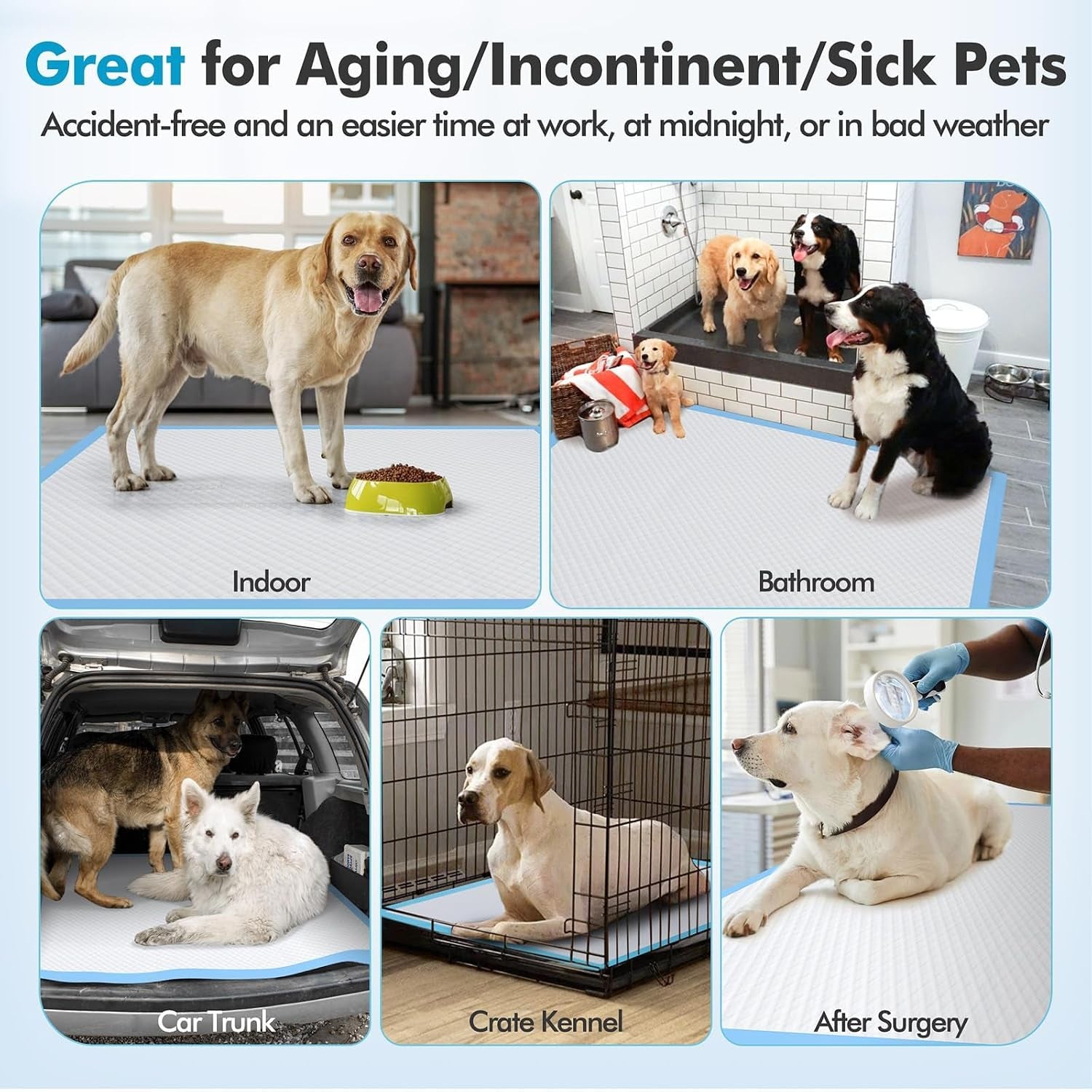XXXXL 36"X36" Thicken Heavy Absorbency Dog Pad Extra Large- Jumbo Disposable Polymer Quick Dry No Leaking Pee Pads for Dogs, Cats, Rabbits Pets 30 Counts