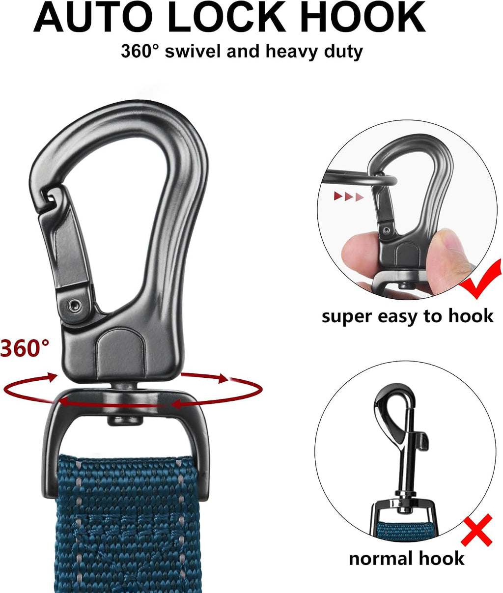 6FT 1IN Heavy Duty Dog Leash for Large Dogs with 2 Padded Handles