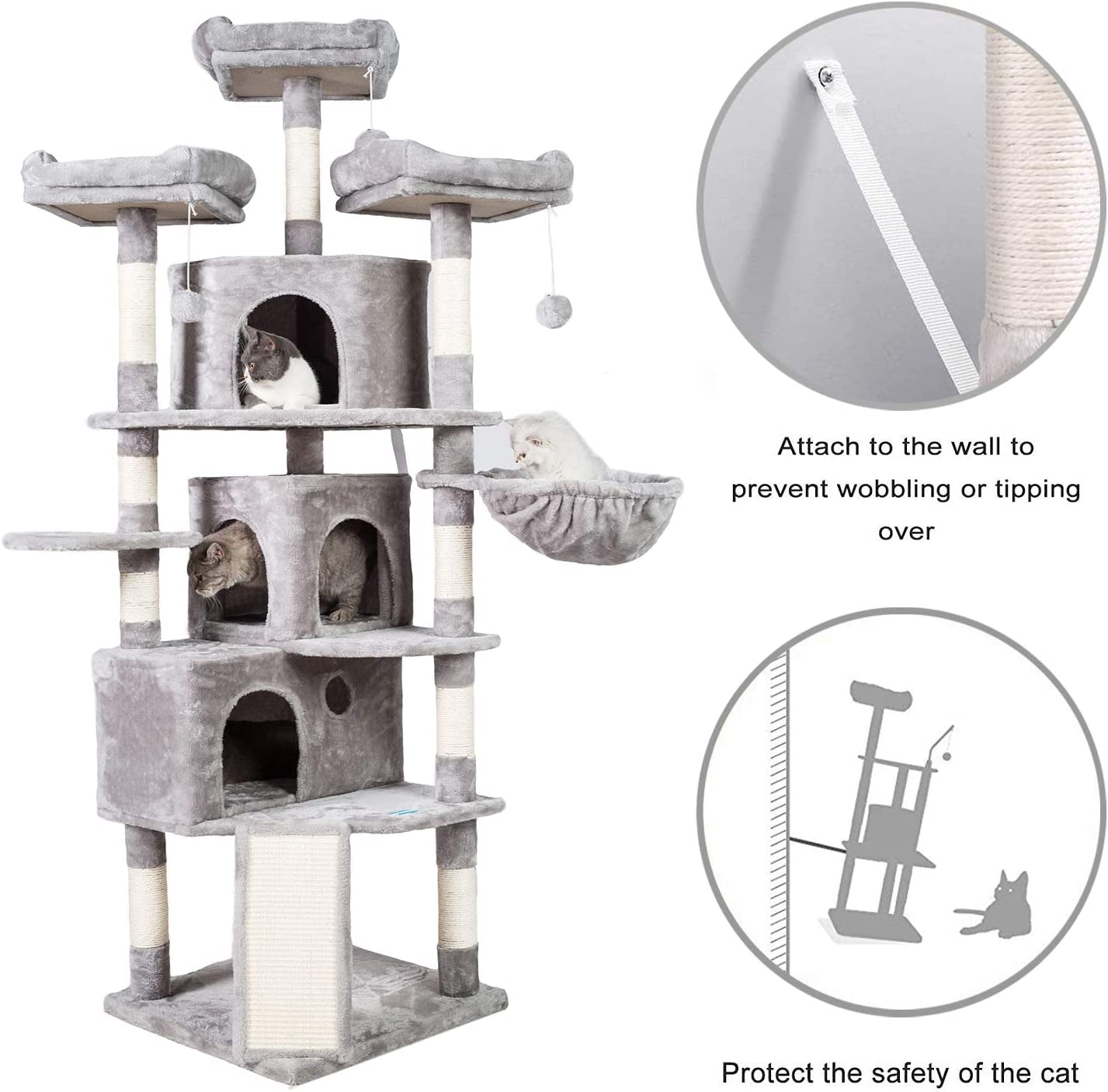 Cat Tree Tower with Multi-Level Large Condo, Platform, MPJ032W